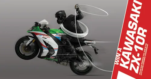 Win a Kawasaki ZX-10R bike. Win a Kawasaki ZX-10R bike.