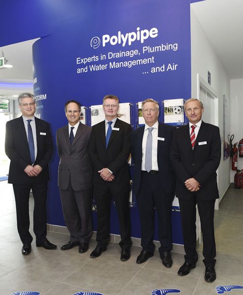 Phillip Parham, british ambassador to the UAE (second left) with sernior Polypipe staff and board members