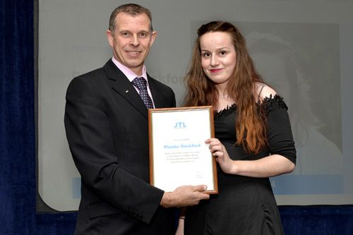 Phoebe Stockford with JTL's Midlands regional business manager Mark Page