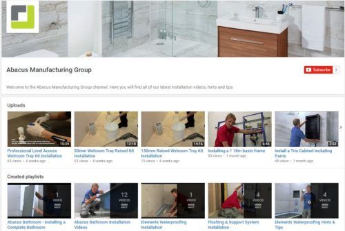Abacus’ new ‘how to’ YouTube channel, designed to help create the ideal bathroom