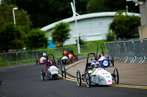 Students from Ganton School take to the race track. (Credit: Spacesuit Media | Adam Pigott). Students from Ganton School take to the race track. (Credit: Spacesuit Media | Adam Pigott).