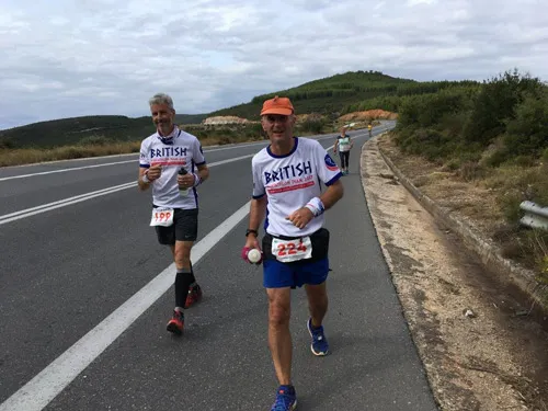 Laurence Chownsmith (right) during his epic journey in Greece. Laurence Chownsmith (right) during his epic journey in Greece.