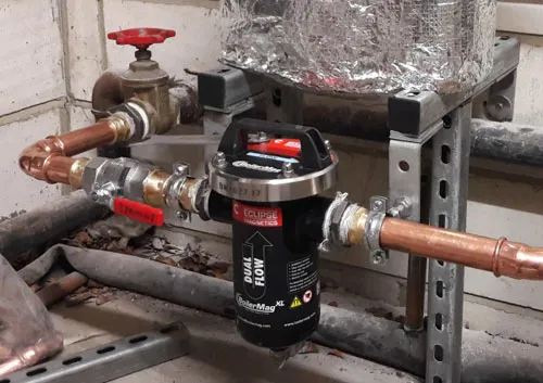 The BoilerMag XL magnetic boiler filter was installed by Enright Environmental The BoilerMag XL magnetic boiler filter was installed by Enright Environmental