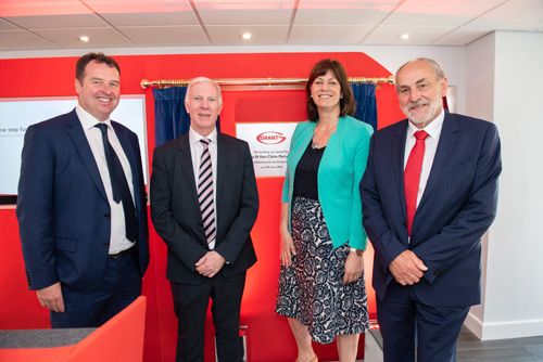 (L-R): Niall Fay, director, Paul Wakefield, Claire Perry MP, Stephen Grant, director