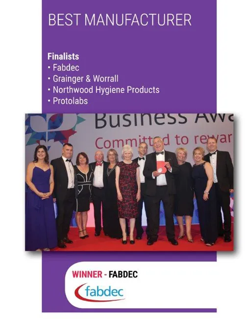 Fabdec beat three other finalists to win the award. Fabdec beat three other finalists to win the award.