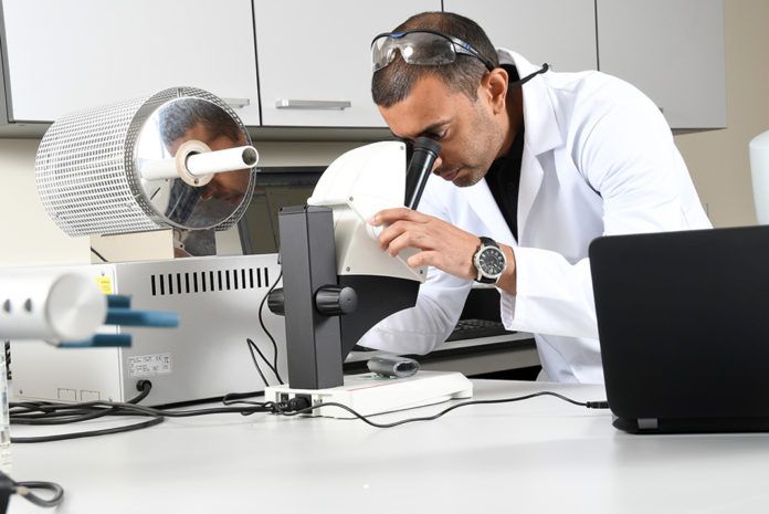 A Durapipe company chemist in the new laboratory