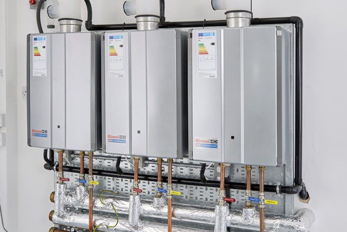 Rinnai gas fired continuous flow hot water and heating systems have been specified for use at a leading fitness centre in Maidstone, Kent,